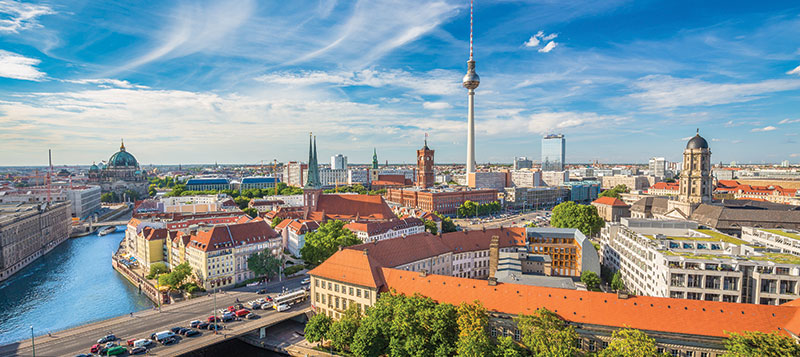 A picture of an overview of the city of Berlin